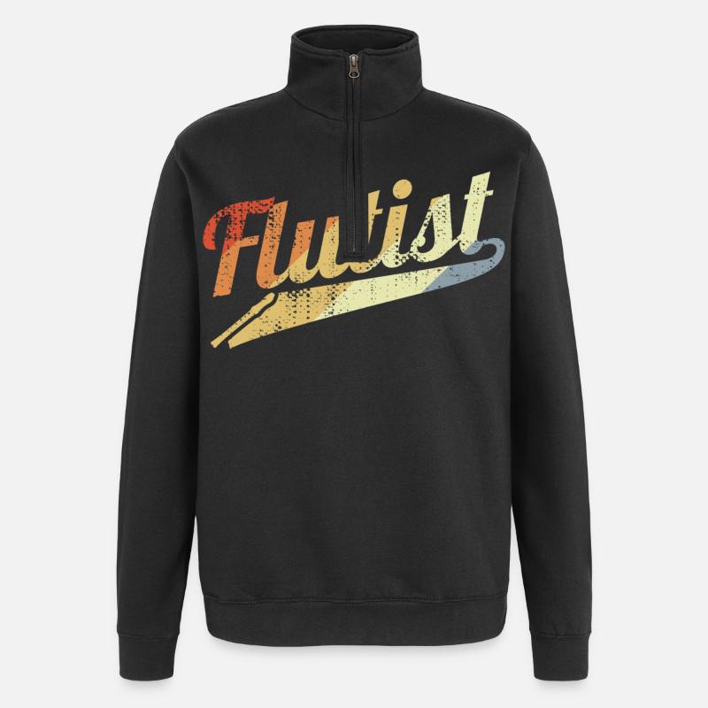 Flûtiste rétro - Sweat à zip 1/4 - noir