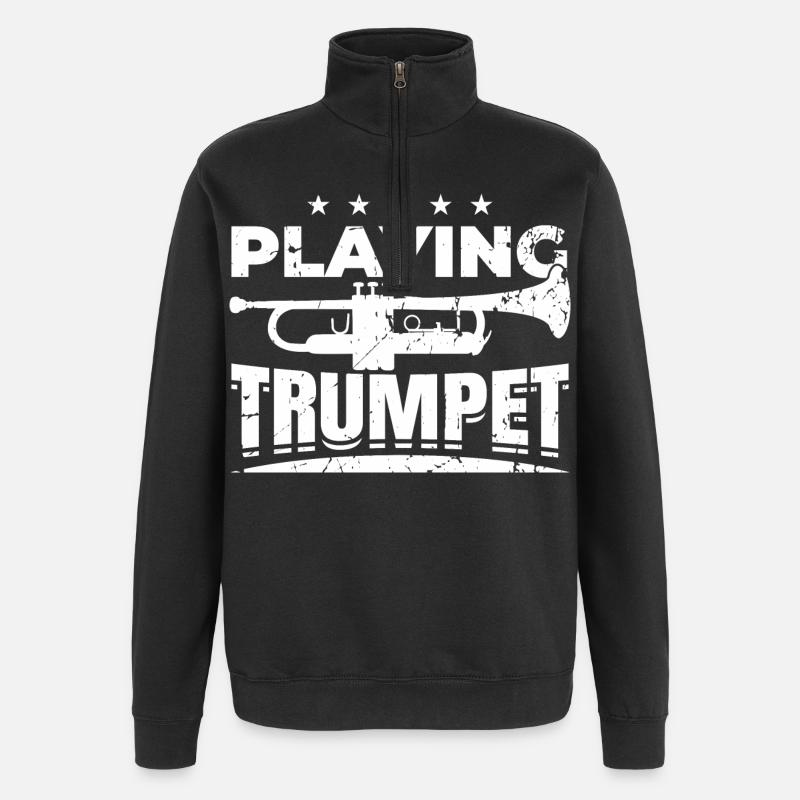 Jouer de la trompette - Sweat à zip 1/4 - noir