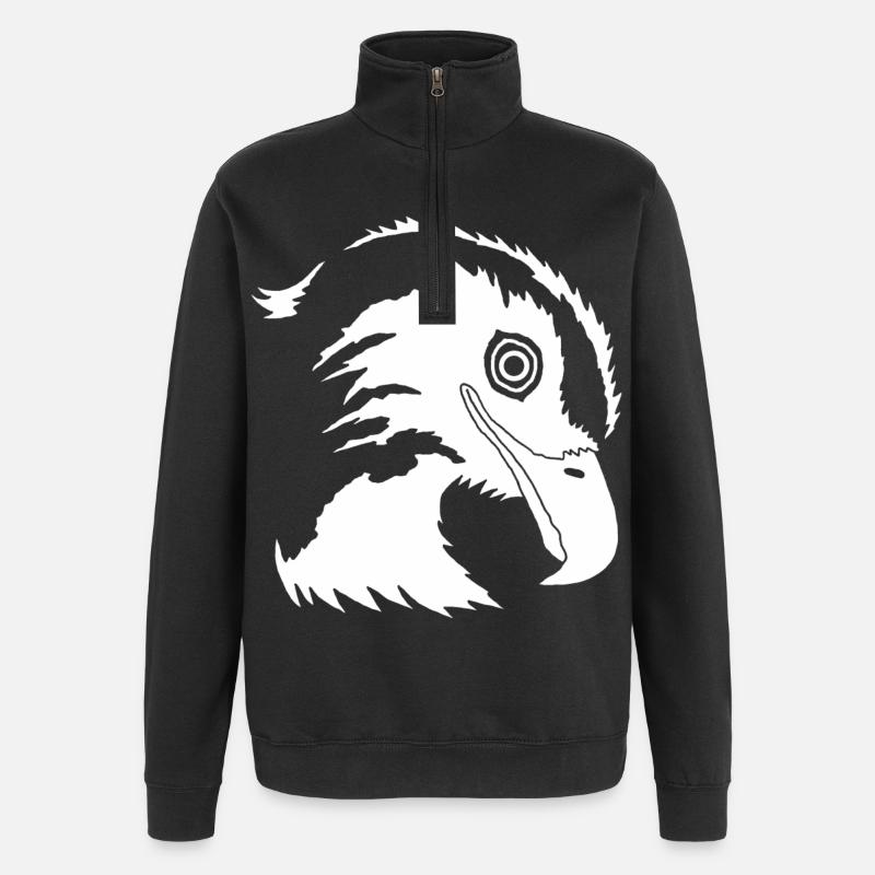 Tête d'aigle - Sweat à zip 1/4 - noir