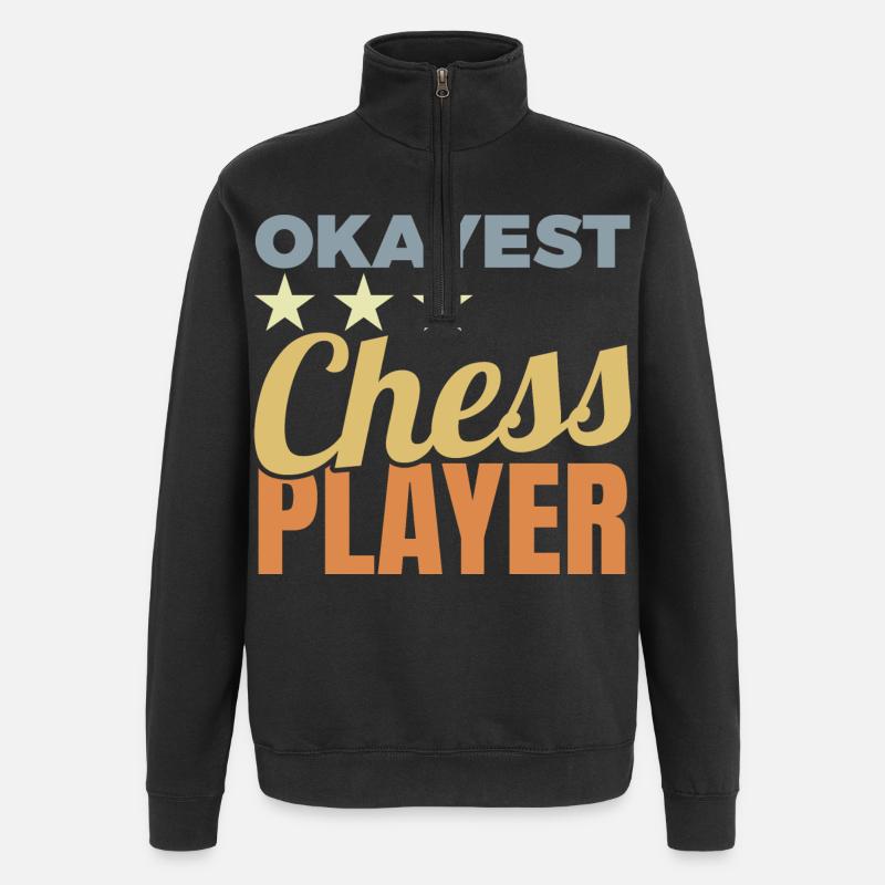 Durchschnittlicher Schachspieler - Quarter-Zip-Sweatshirt - Schwarz