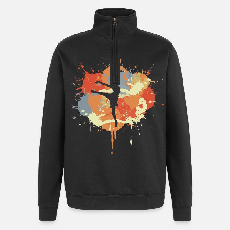 Dessin de danseuse de ballet - Sweat à zip 1/4 - noir