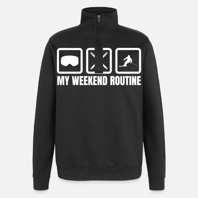 My Weekend Routine - Quarter-Zip Sweatshirt - black