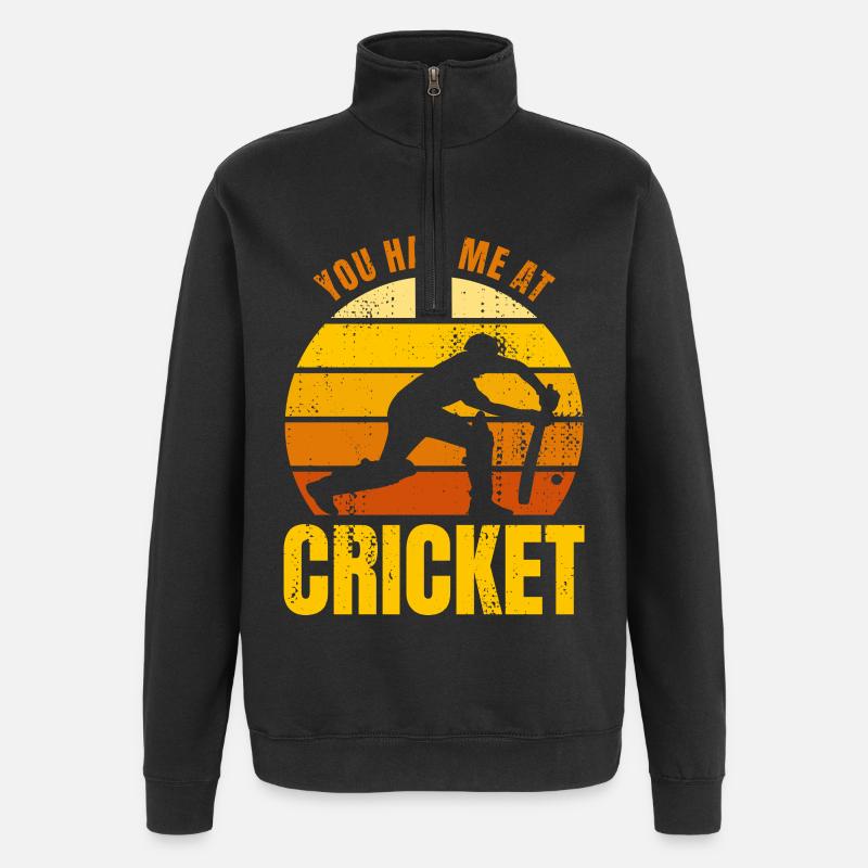 Tu m’as eu au cricket - Sweat à zip 1/4 - noir