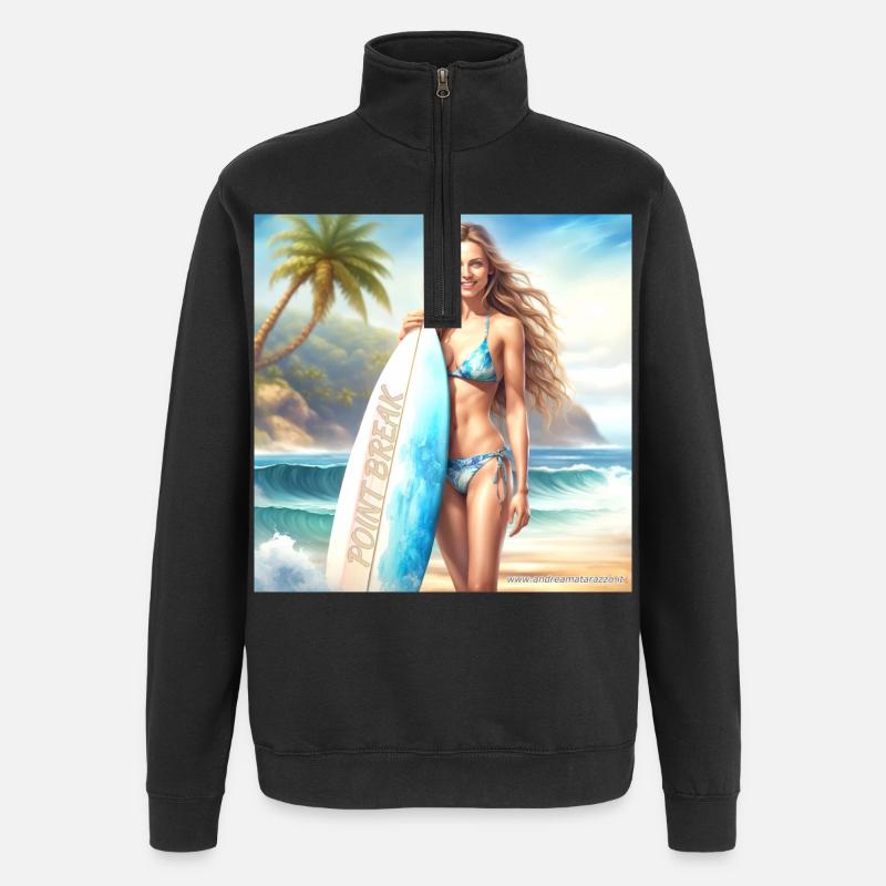 Fille Action Surf 2 - Sweat à zip 1/4 - noir