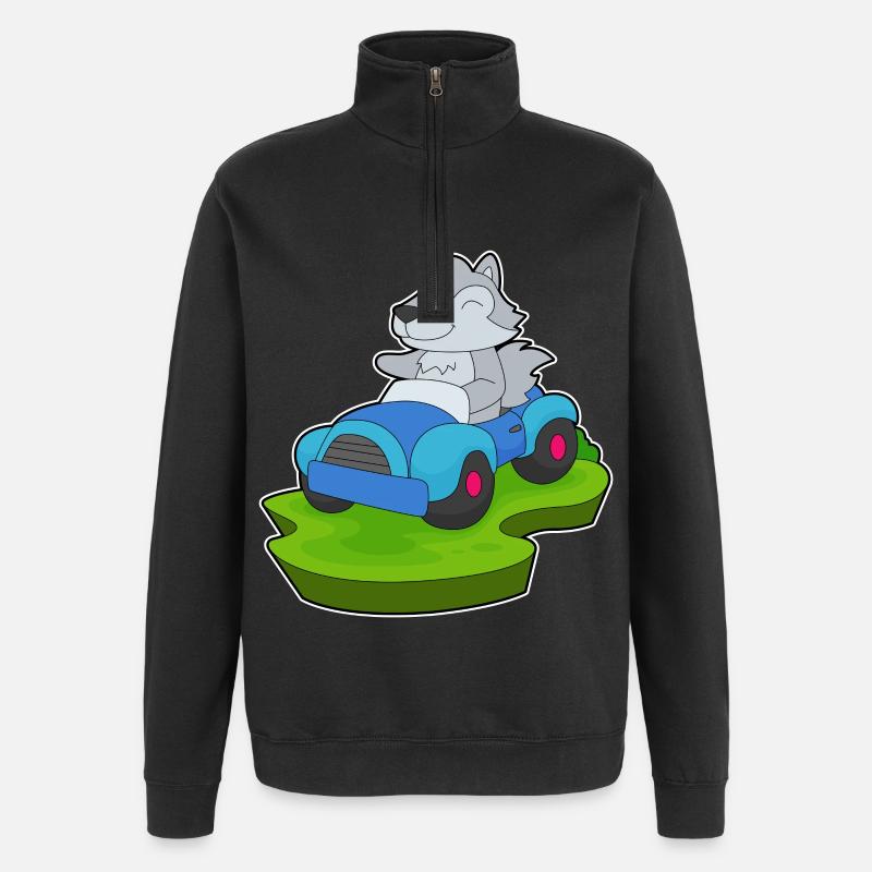 Voiture de loup - Sweat à zip 1/4 - noir