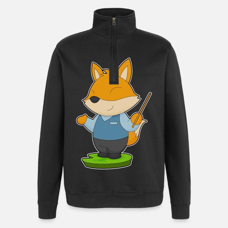 Pointeur d’enseignant de renard - Sweat à zip 1/4 - noir