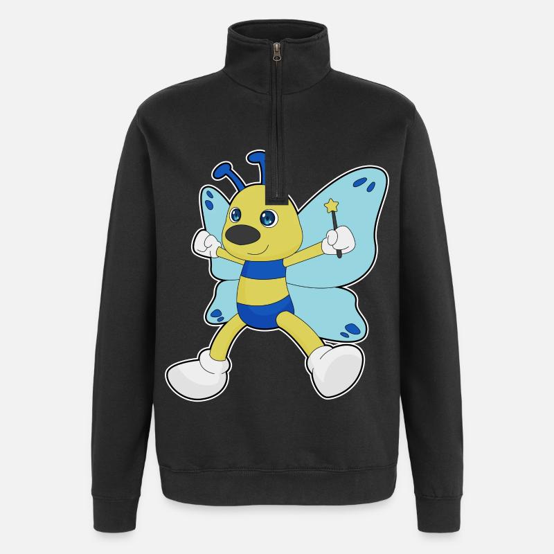 Baguette de sorcier papillon - Sweat à zip 1/4 - noir