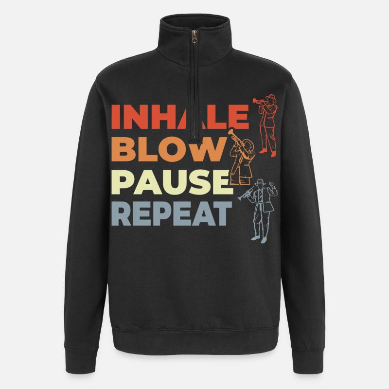 Trompeter Spruch - Quarter-Zip-Sweatshirt - Schwarz