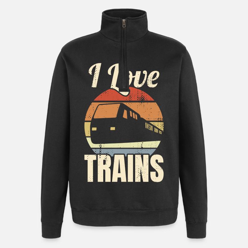 Eisenbahn Liebe - Quarter-Zip-Sweatshirt - Schwarz