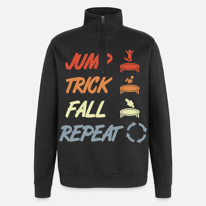 Trampolin Techniken - Quarter-Zip-Sweatshirt - Schwarz