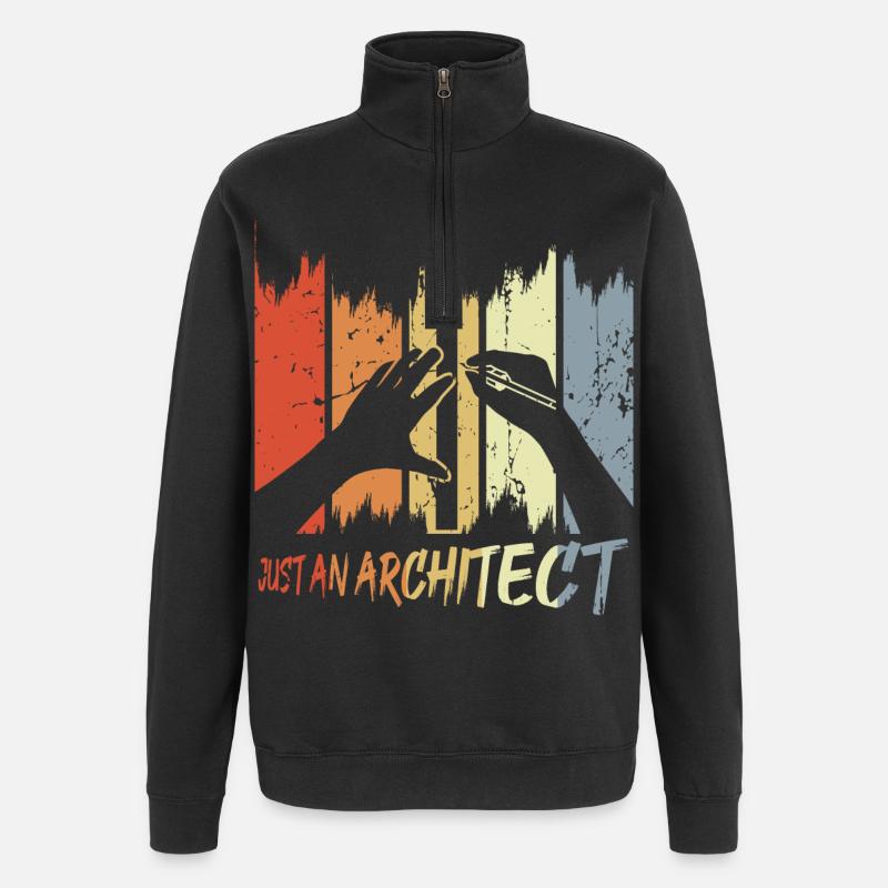 Drôle d’architecte - Sweat à zip 1/4 - noir