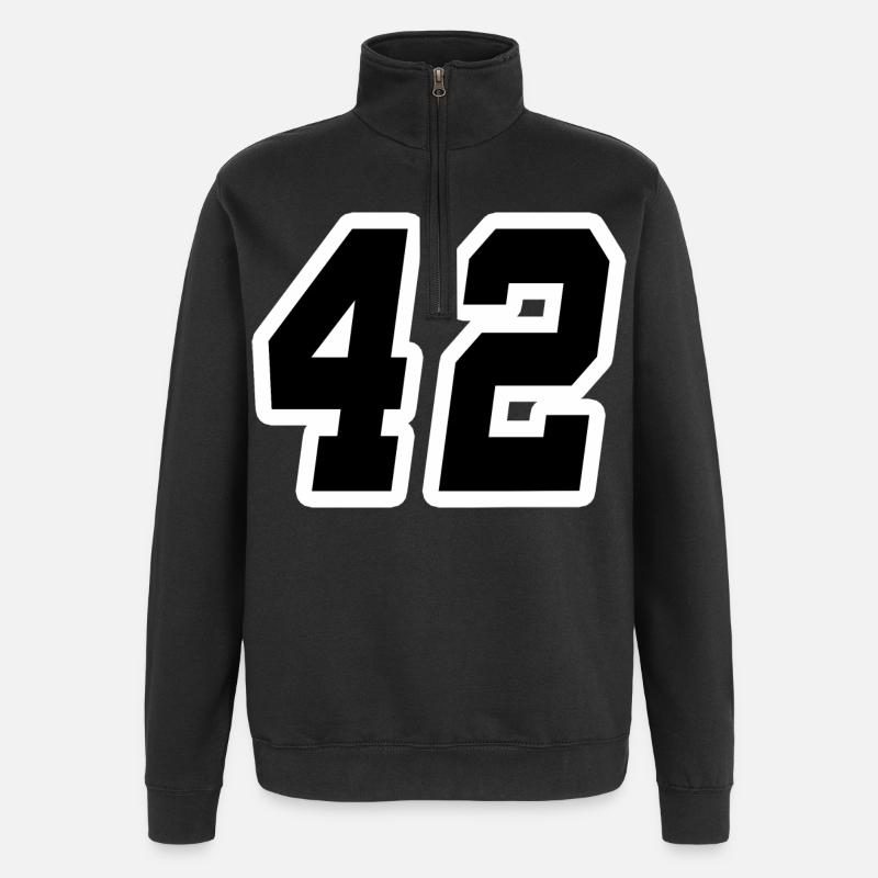 Nummer zweiundvierzig 42 - Quarter-Zip-Sweatshirt - Schwarz