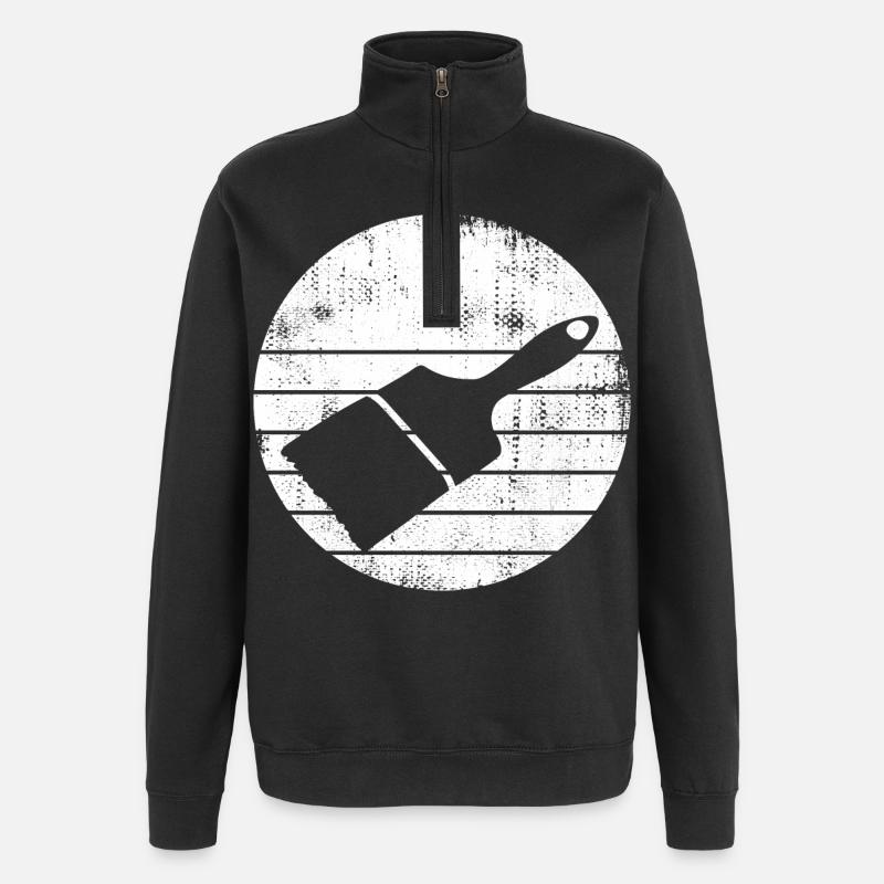 Painter Brush Drawing - Quarter-Zip Sweatshirt - black