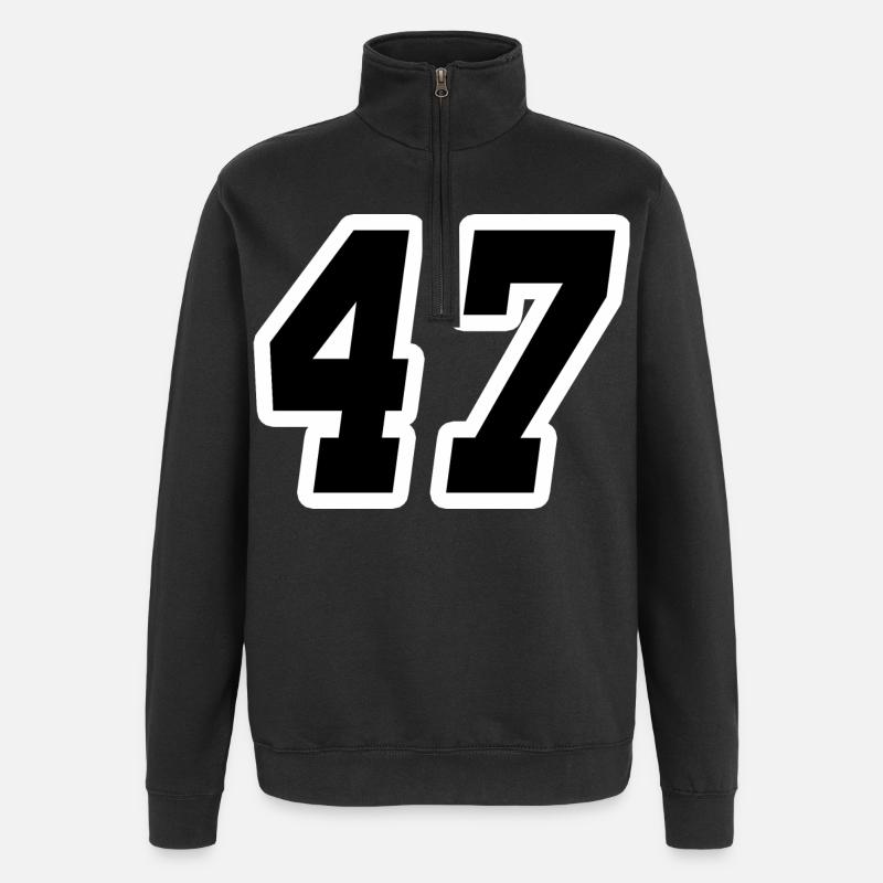 Nummer siebenundvierzig 47 - Quarter-Zip-Sweatshirt - Schwarz