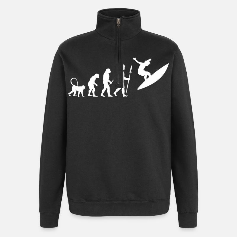 Évolution du surf - Sweat à zip 1/4 - noir