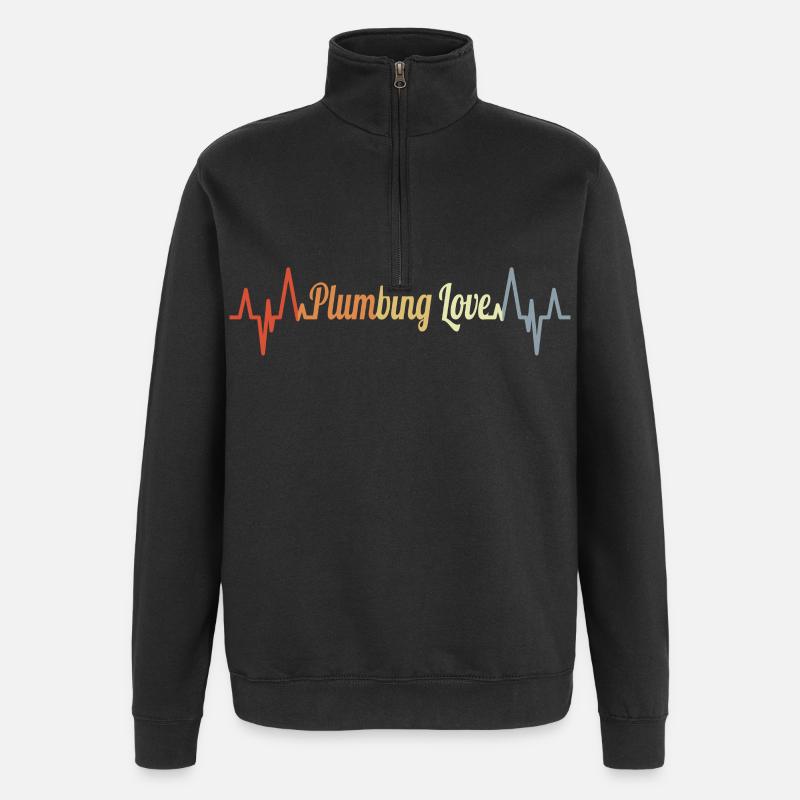 Plombier Palpitations ECG - Sweat à zip 1/4 - noir