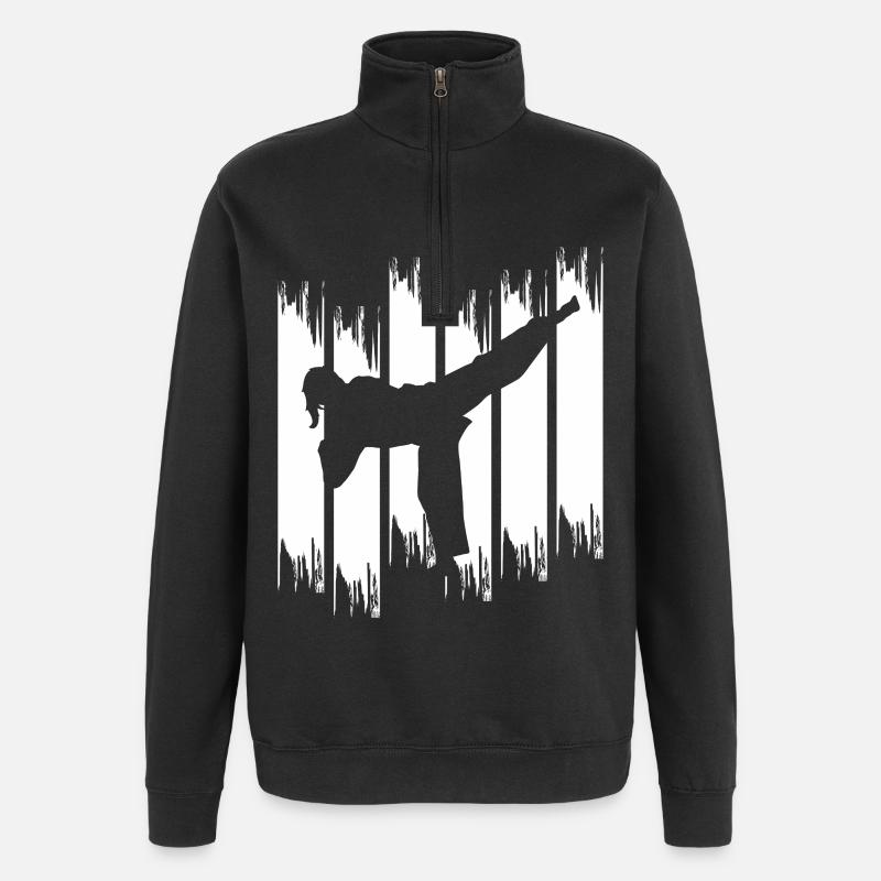 Fille de karaté - Sweat à zip 1/4 - noir