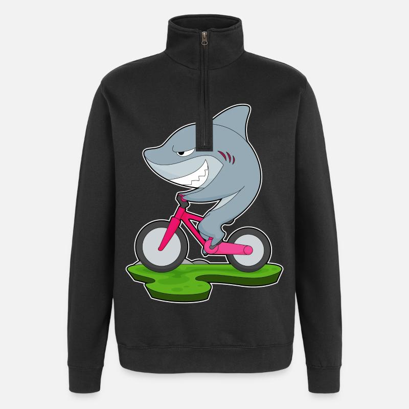 Vélo Shark - Sweat à zip 1/4 - noir