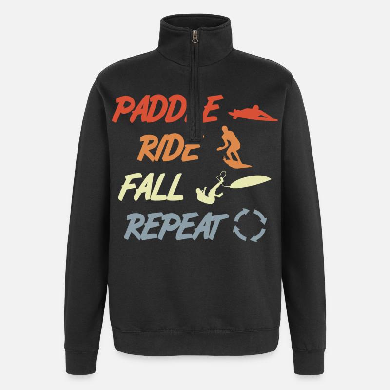 Paddle Surf Répétition - Sweat à zip 1/4 - noir