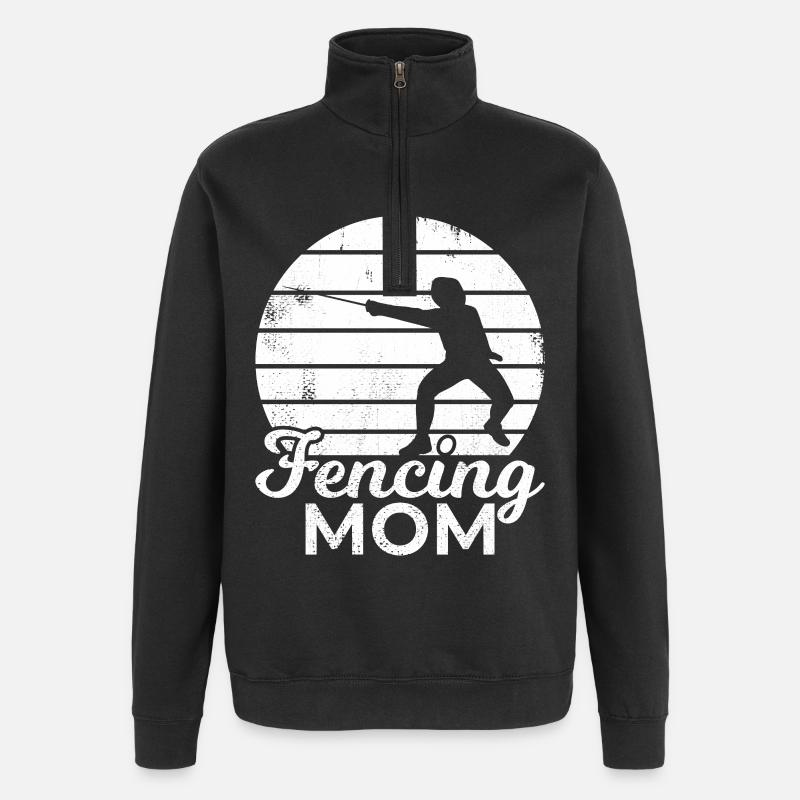 Mama Fechterin - Quarter-Zip-Sweatshirt - Schwarz