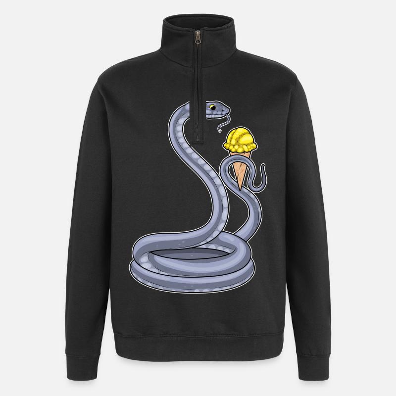 Schlange Waffeleis - Quarter-Zip-Sweatshirt - Schwarz
