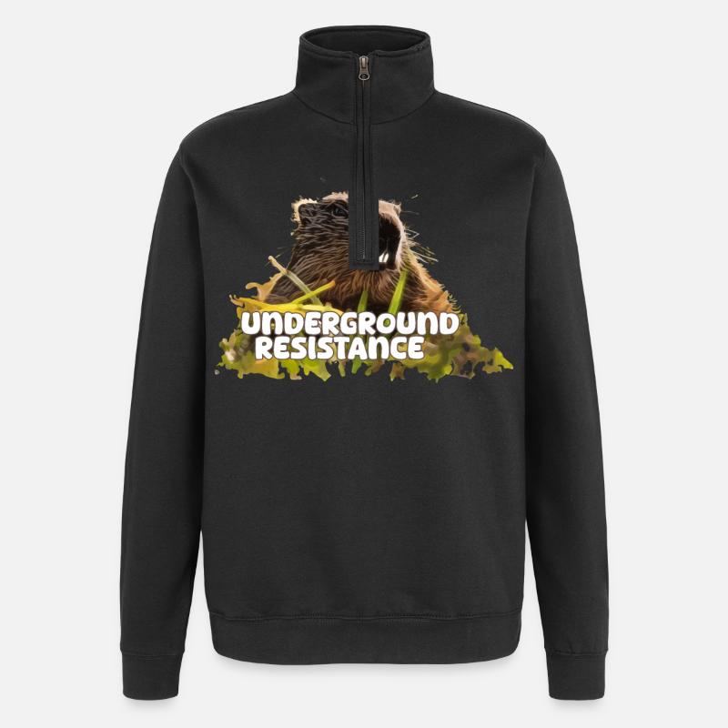 Murmeltier Underground Resistance 2024 - Quarter-Zip-Sweatshirt - Schwarz