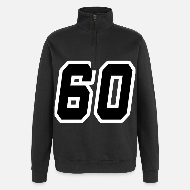 Nummer 60 - Quarter-Zip-Sweatshirt - Schwarz
