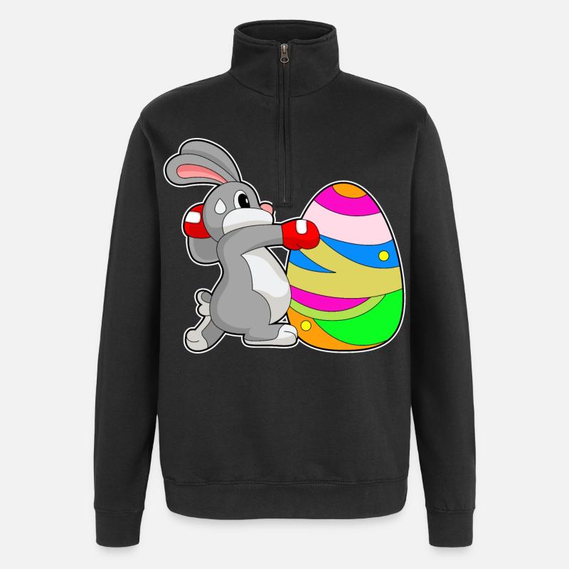Bunny Easter Boxes - Quarter-Zip Sweatshirt - black