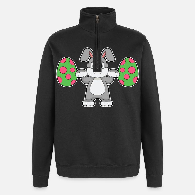 Culturisme de Pâques Bunny - Sweat à zip 1/4 - noir