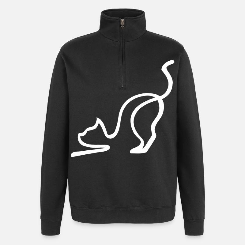 Weiße Katze Equisse - Quarter-Zip-Sweatshirt - Schwarz