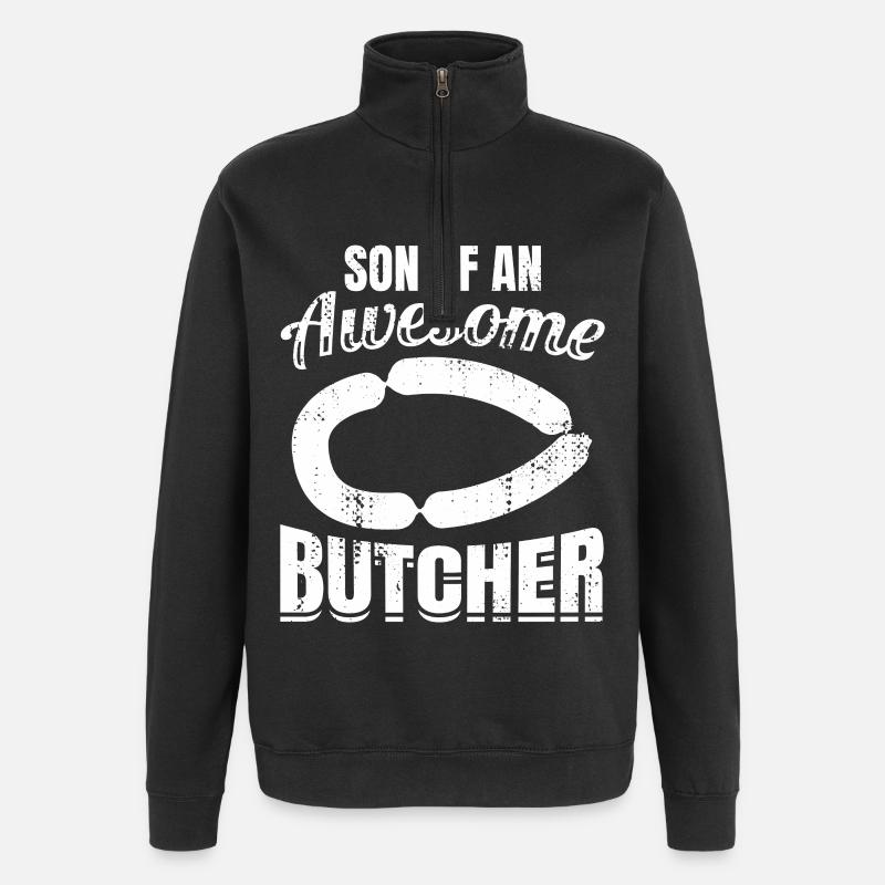 Fils de boucher - Sweat à zip 1/4 - noir