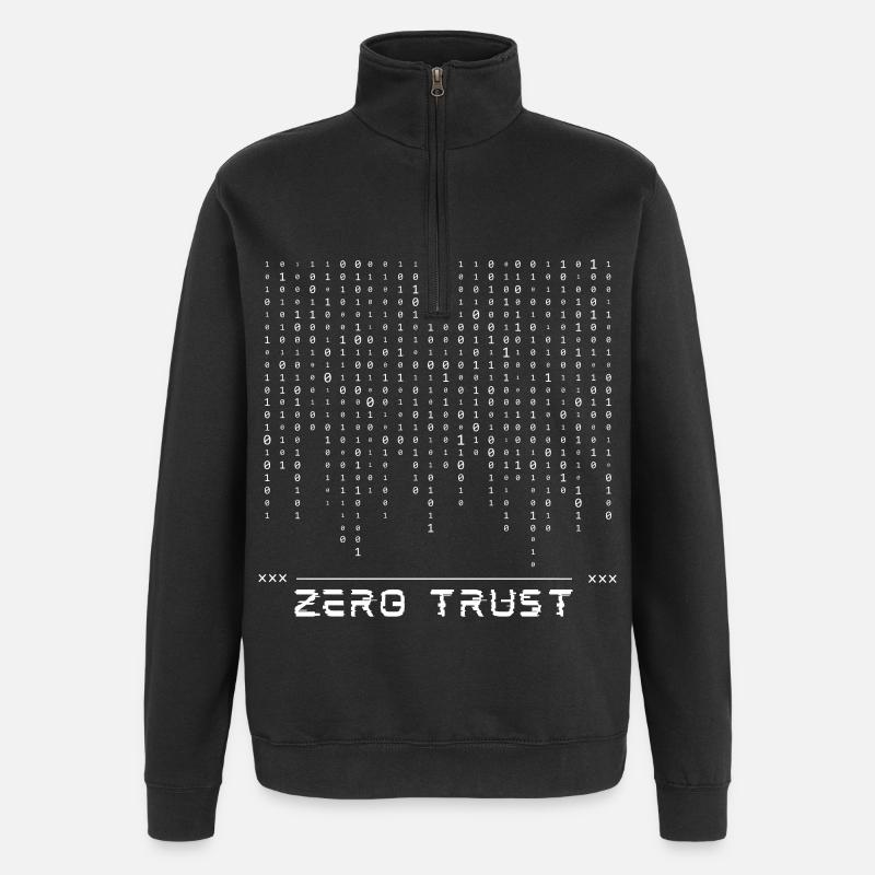 Code binaire Zero Trust - Sweat à zip 1/4 - noir