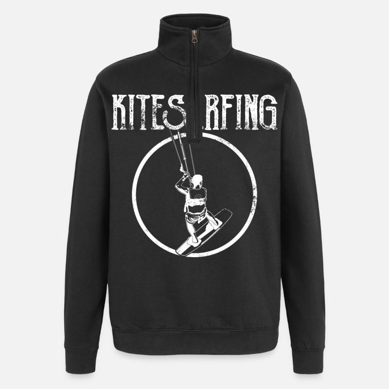 Kitesurf - Sweat à zip 1/4 - noir