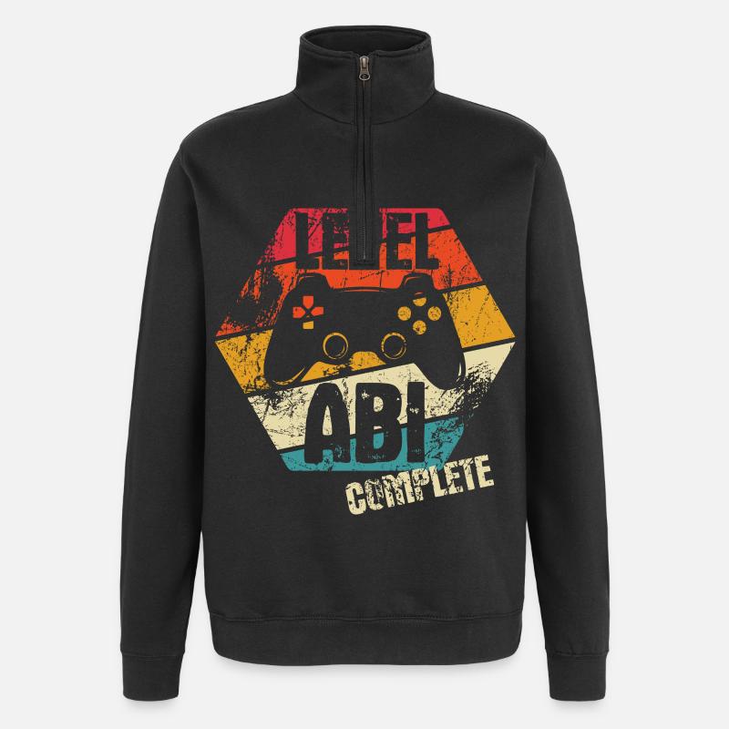 ABI - Level complete - Controller - Gamer - Quarter-Zip-Sweatshirt - Schwarz