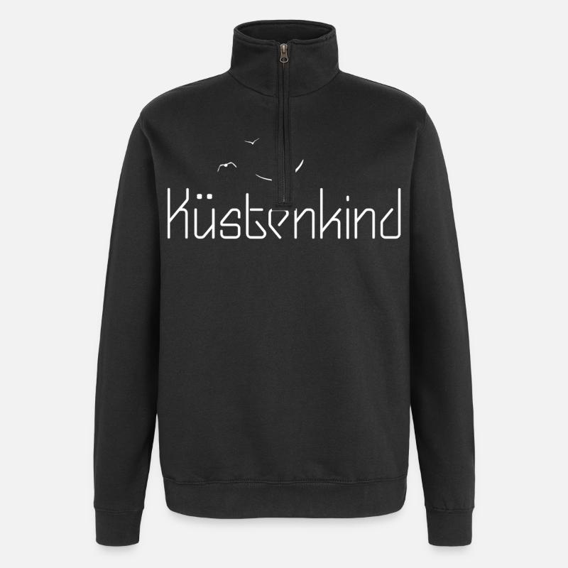 Küstenkind - Quarter-Zip-Sweatshirt - Schwarz