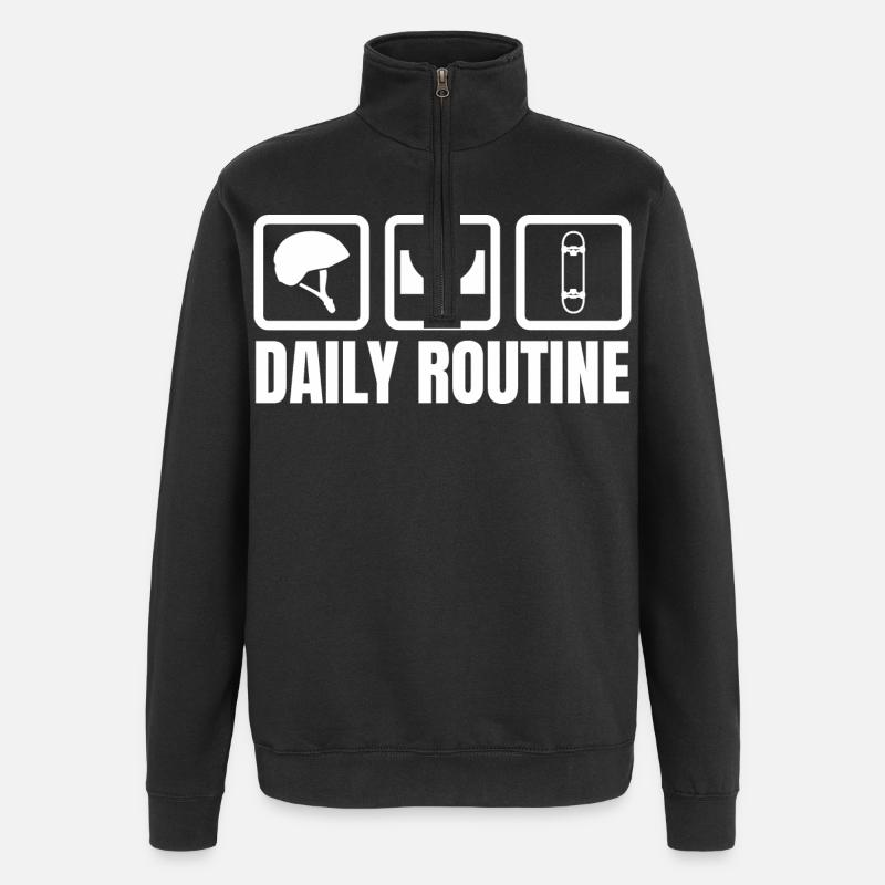 Routine du patineur - Sweat à zip 1/4 - noir