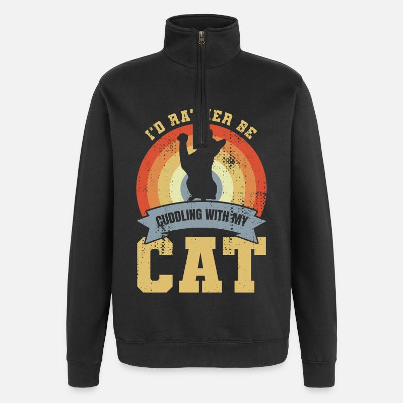 Blague de propriétaire de chat - Sweat à zip 1/4 - noir