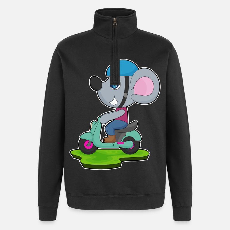 Souris Moto - Sweat à zip 1/4 - noir
