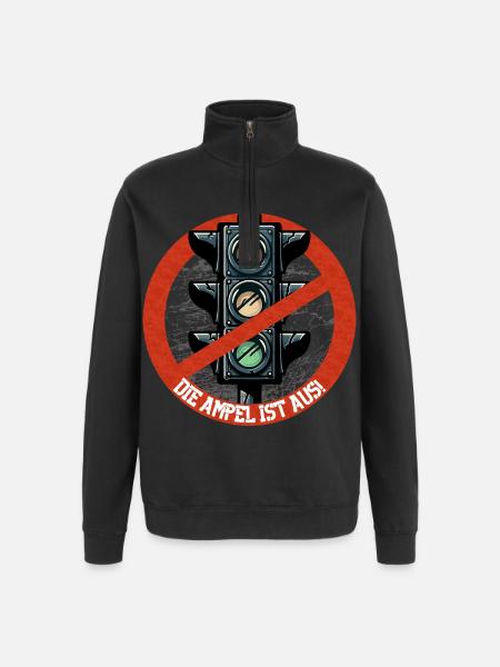Die AMPEL ist AUS! - Quarter-Zip-Sweatshirt - Schwarz