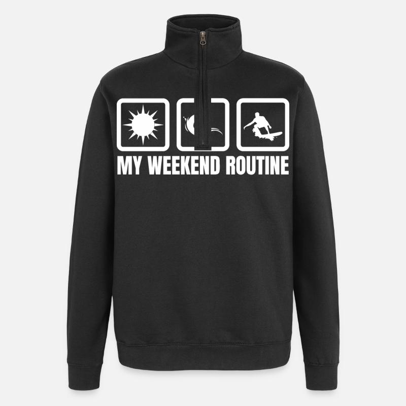 Ma routine du week-end - Sweat à zip 1/4 - noir