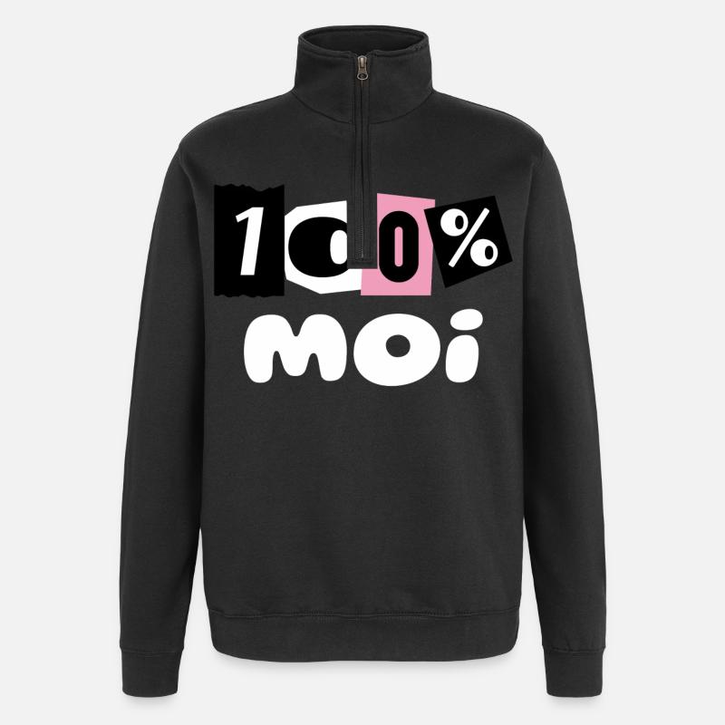 100% MOI - Sweat à zip 1/4 - noir
