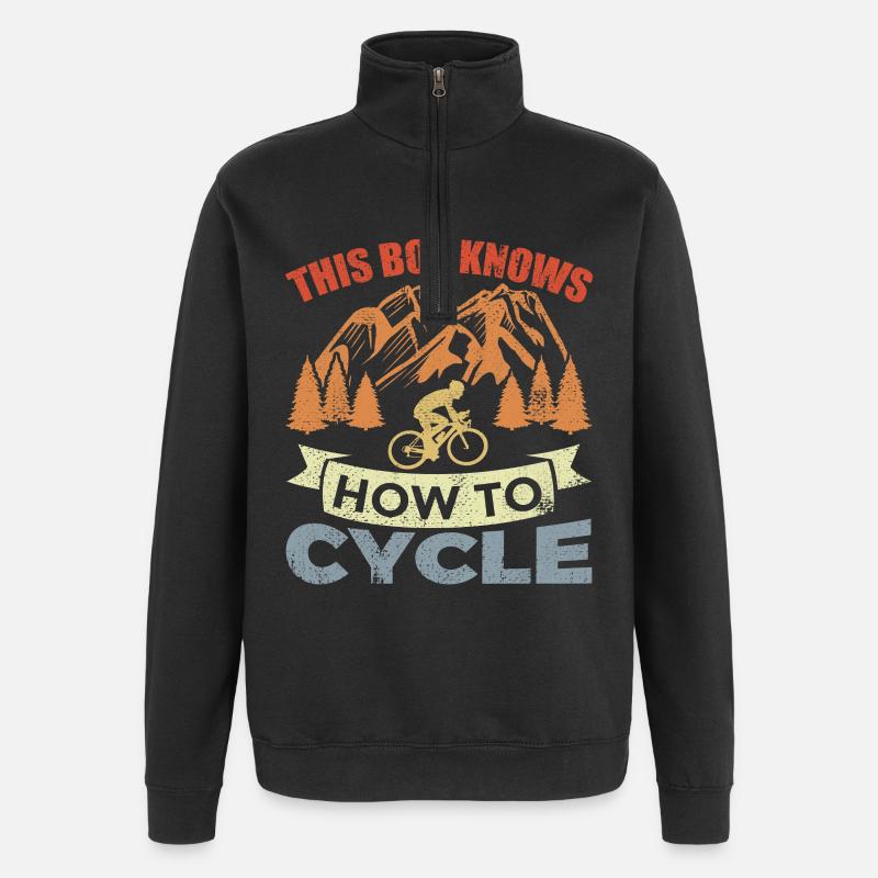 Bicycle Boy - Quarter-Zip Sweatshirt - black