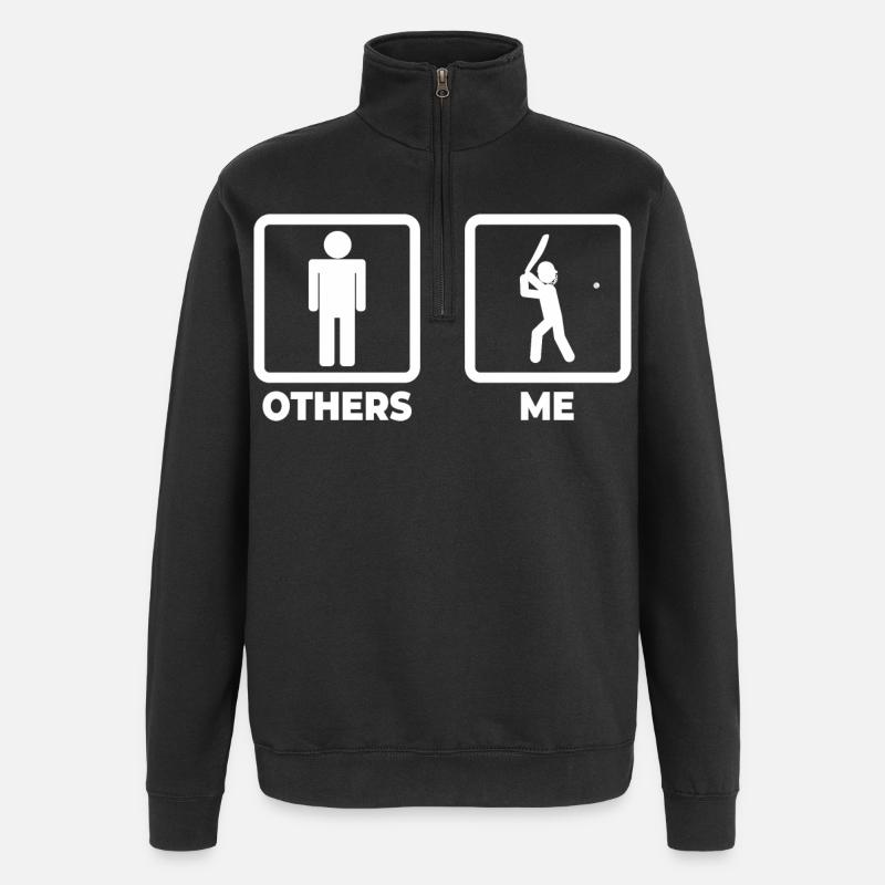 Figurine de bâton de cricket - Sweat à zip 1/4 - noir