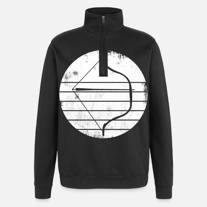 Croquis d’arc et de flèche - Sweat à zip 1/4 - noir