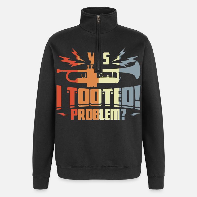 Zitat Trompeter - Quarter-Zip-Sweatshirt - Schwarz