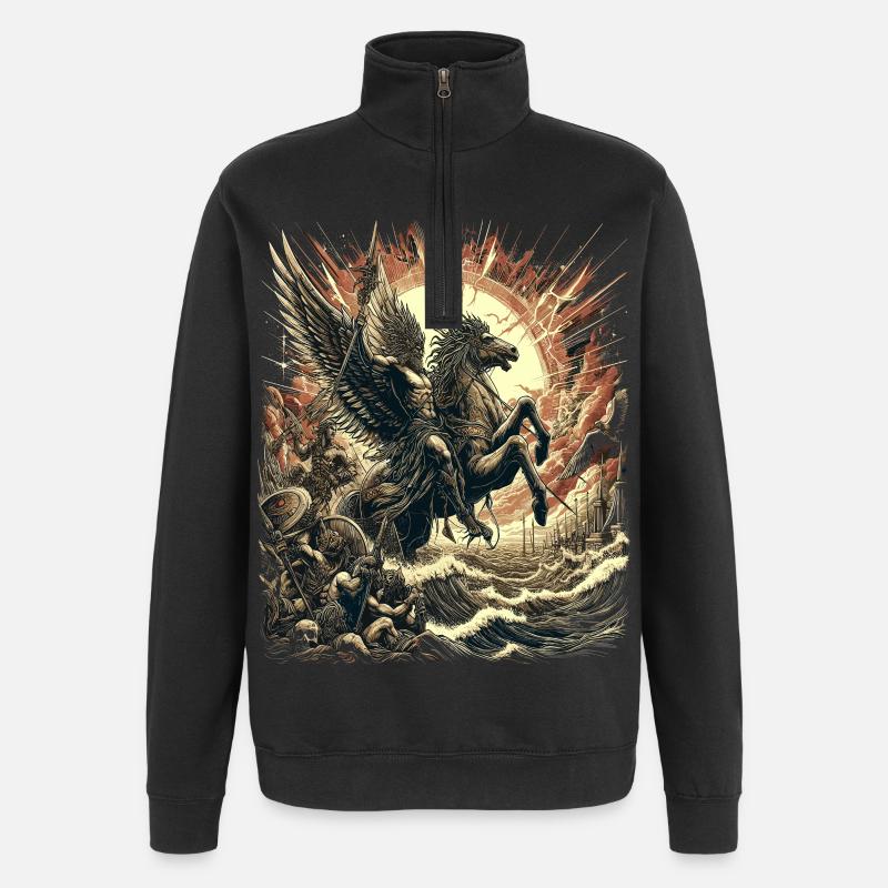 Mythe du Cavalier Divin - Sweat à zip 1/4 - noir