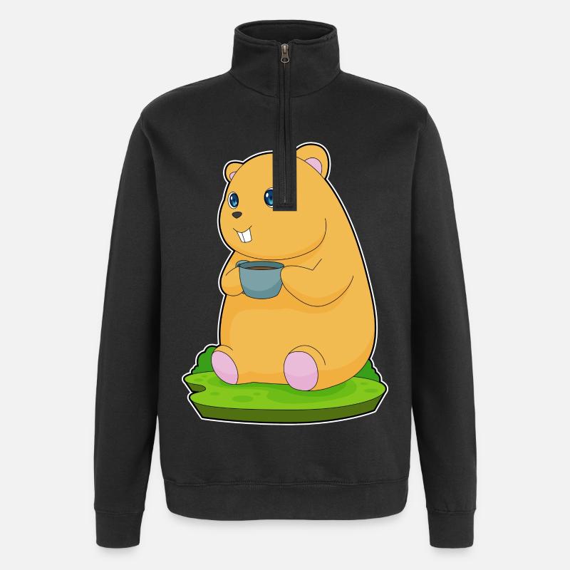 Tasse à café hamster - Sweat à zip 1/4 - noir