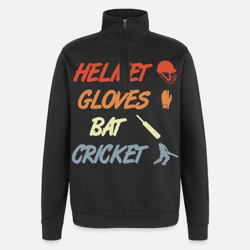Cricket Spruch - Quarter-Zip-Sweatshirt - Schwarz