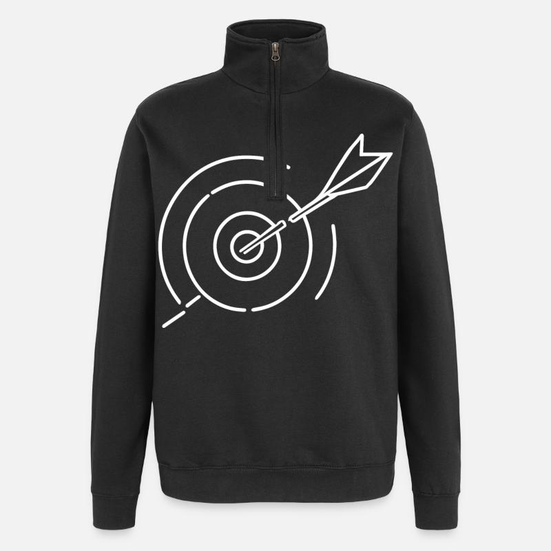 Esquisse cible - Sweat à zip 1/4 - noir