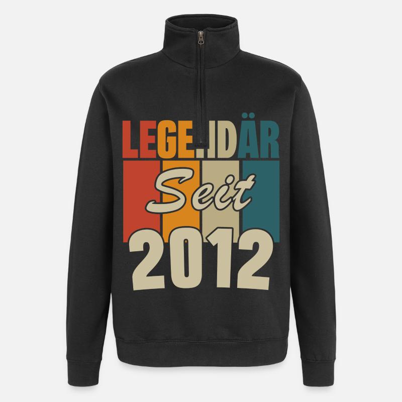 Legendär seit 2012 - Quarter-Zip-Sweatshirt - Schwarz